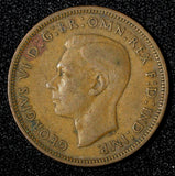Great Britain George VI Bronze 1945 1/2 Penny  KM# 844 (28 623)