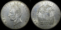 Ecuador Silver 1944 Mo 5 Sucres Mexico Mint 37.8 mm; 25g. WWII KM# 79 (26 641)