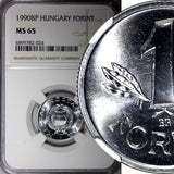 HUNGARY Aluminum 1990 BP 1  Forint NGC MS65 GEM BU KM# 736 (024)