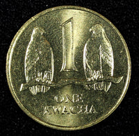 Zambia Brass 1992 1 Kwacha Two Taita falcons UNC KM# 38 RANDOM PICK (1 Coin) (3)