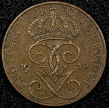 SWEDEN Gustaf V Bronze 1910 1 Öre Better Date KM# 777.2 (24 094)