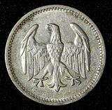 Germany - Weimar Republic Silver 1925 A 1 Mark Berlin Mint KM# 42 (30 070)