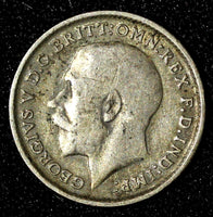 Great Britain George V Silver 1912 3 Pence  Maundy KM# 813 (28 327)