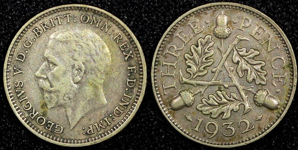 Great Britain George V Silver 1932 3 Pence KM# 831 (24 186)