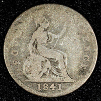 Great Britain Victoria Silver 1841 4 Pence BETTER DATE Mint-344.500 KM# 731.1