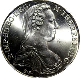 Austria Maria Theresia Silver  (.833) 1780 Thaler NGC MS64 28.06 g. KM# T1  (24)