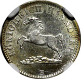 German States HANNOVER Silver 1858 B 1/2 Groschen NGC UNC DETAILS KM# 235 (004)