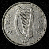 IRELAND Republic 1939 6 Pence 2 YEARS TYPE Irish Wolfhound KM#13  (969)
