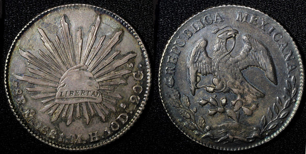MEXICO Silver 1881 Mo MH 8 Reales Radiant cap Dark toned KM# 377.10 (27 552)