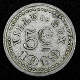 FRANCE Emergency coinage NOTGELD 1919 5 Centimes Ville de GEX-Ain El Mon# 10.1
