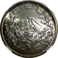 JAPAN Silver S39 1964 1000 Yen Olympics, Tokyo NGC MS66 Nice Toned Y# 80 (016)