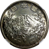JAPAN Silver S39 1964 1000 Yen Olympics, Tokyo NGC MS66 Nice Toned Y# 80 (016)