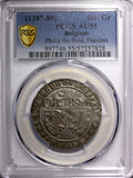 Belgium Flanders Philip II  (1387-89)Silver Double 2 Gros PCGS AU55 TOP GRADED
