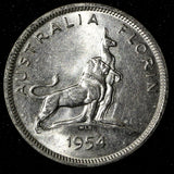 Australia Silver 1954 Florin Royal Visit of Elizabeth II  KM# 55 (28 731)