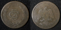 MEXICO ESTADOS UNIDOS MEXICANOS Bronze 1915 Mo 5 Centavos KM# 422 (27 822)