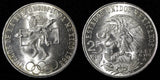 MEXICO Silver 1968 Mo  25 Pesos Olympic Games Low Rings GEM BU KM# 479.1 (986)