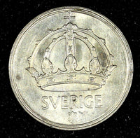 Sweden Gustaf V (1907-1950) Silver 1942 G 10 Öre UNC KM# 813 (28 158)