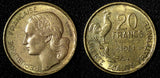 France Aluminum-Bronze 1951 20 Francs UNC  KM# 917.1  (28 276)