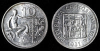 Czechoslovakia Silver 1931 10 Korun 30 mm KM# 15 (27 848)