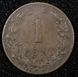 Netherlands Wilhelmina I Bronze 1901 1 Cent XF KM# 131  (24 836)