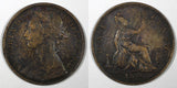 Great Britain Victoria Bronze 1876 H 1 Penny Heaton Mint KM# 755 (28 184)