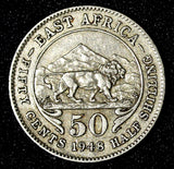 East Africa George VI Copper-Nickel 1948 50 Cents 1st Year Type KM# 30 (28 688)