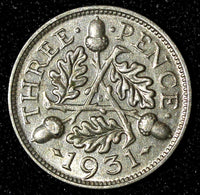Great Britain George V Silver 1931 3 Pence KM# 831 (28 329)