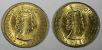 Jamaica Elizabeth II Nickel-Brass 1966 1/2 Penny UNC KM# 38 RANDOM PICK (1 Coin)