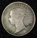 Great Britain Victoria Silver 1849 4 Pence Low Mintage-380.100 KM# 731.1  (874)