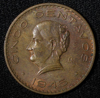 Mexico Bronze 1945 5 Centavos Josefa Ortiz de Domínguez KM# 424 (27 427)