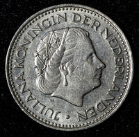 Netherlands Juliana Nickel  1970 1 Gulden 25 mm Better Date KM# 184a  (945)