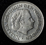 Netherlands Juliana Nickel  1970 1 Gulden 25 mm Better Date KM# 184a  (945)