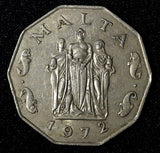 MALTA Copper-Nickel 1972 50 Cents Great Siege Monument KM# 12 (27 963)