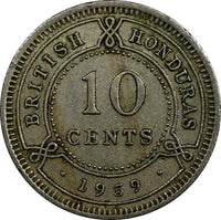 British Honduras Elizabeth II  1959 10 Cents Mint-100.000 XF KM# 32 (24 982)