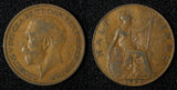 Great Britain George V Bronze 1922 1/2 Penny KM# 809 (28 886)