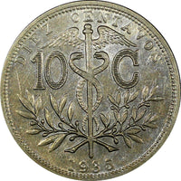 BOLIVIA Copper-Nickel 1935 10 Centavos aUNC KM# 179.1  (25 010)