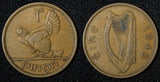 Ireland Republic Bronze 1949 1 Penny hen with chicks KM# 11 (28 993)