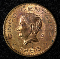Mexico Bronze 1955 5 Centavos Josefa Ortiz de Domínguez KM# 424 (28 007)