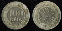 BRAZIL Copper-Nickel 1894 100 Reis 27  mm   KM# 492 (27 815)