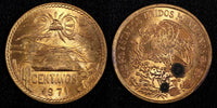MEXICO Bronze 1971 Mo 20 Centavos Red KM# 440 (27 285)