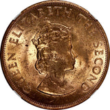 Jersey Elizabeth II Bronze 1966 1/12 Shilling NGC MS64 RD TOP GRADED KM# 26 (25)