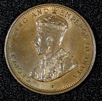 Ceylon George V Copper 1926 1/2 Cent UNC  KM# 106 (27 978)