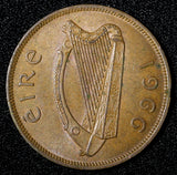 Ireland Republic Bronze 1966 1 Penny hen with chicks  KM# 11 (29 000)