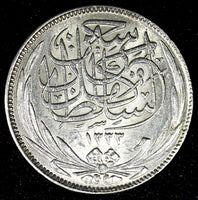 EGYPT OCCUPATION COINAGE Silver AH1335 / 1917 H 2 Piastres aUNC KM#317.2 (652)