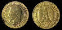 FRANCE Napoleon III 1854 W  2 Centimes 	Lille Mint VF KM# 776.7  (27 617)
