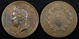 French Colonies Louis Philippe I Bronze 1844 A 10 Centimes 30mm SCARCE KM# 13(1)