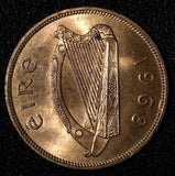 Ireland Republic Bronze 1968 1 Penny hen with chicks KM# 11 (28 988)