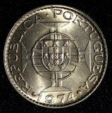 Mozambique Copper-Nickel 1974 10 Escudos GEM BU KM# 79b (30 036)