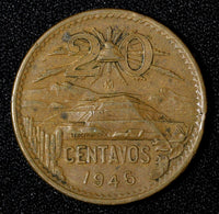 Mexico ESTADOS UNIDOS MEXICANOS Bronze 1946 Mo 20 Centavos  KM# 439 (27 589)