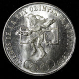 MEXICO Silver 1968 Mo  25 Pesos Olympic Games Rings  22.5 g GEM BU KM#479.1 (99)